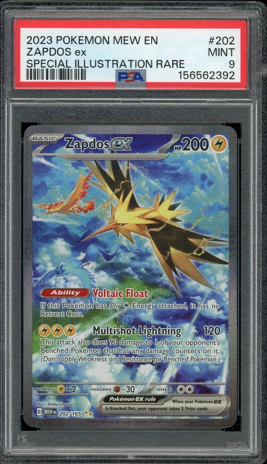 2023 Pokemon Mew 151 EN #202 Zapdos ex Special Illustration Rare PSA 9 Mint