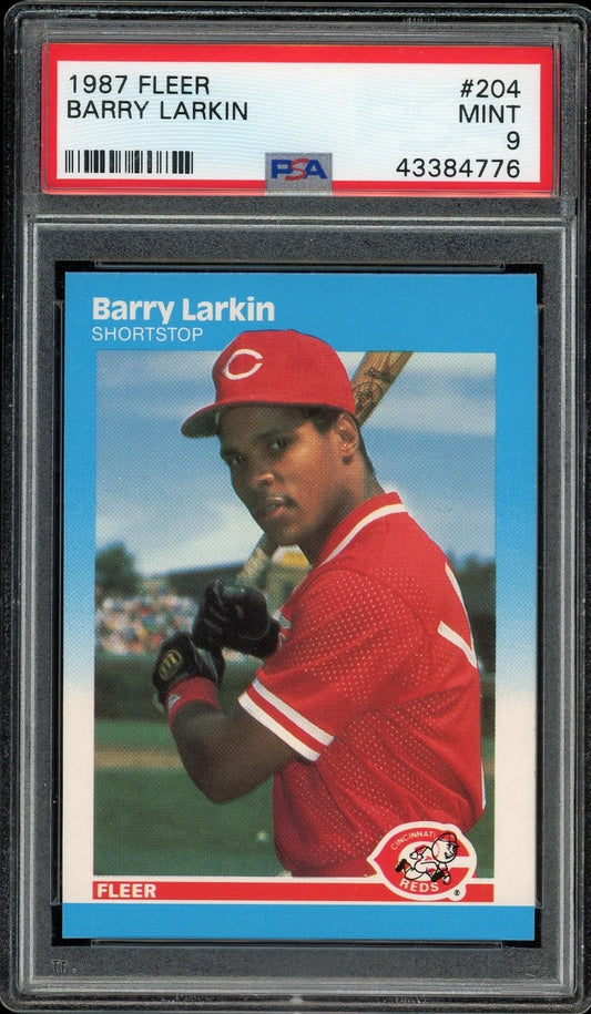 1987 Fleer #204 Barry Larkin PSA 9 Mint