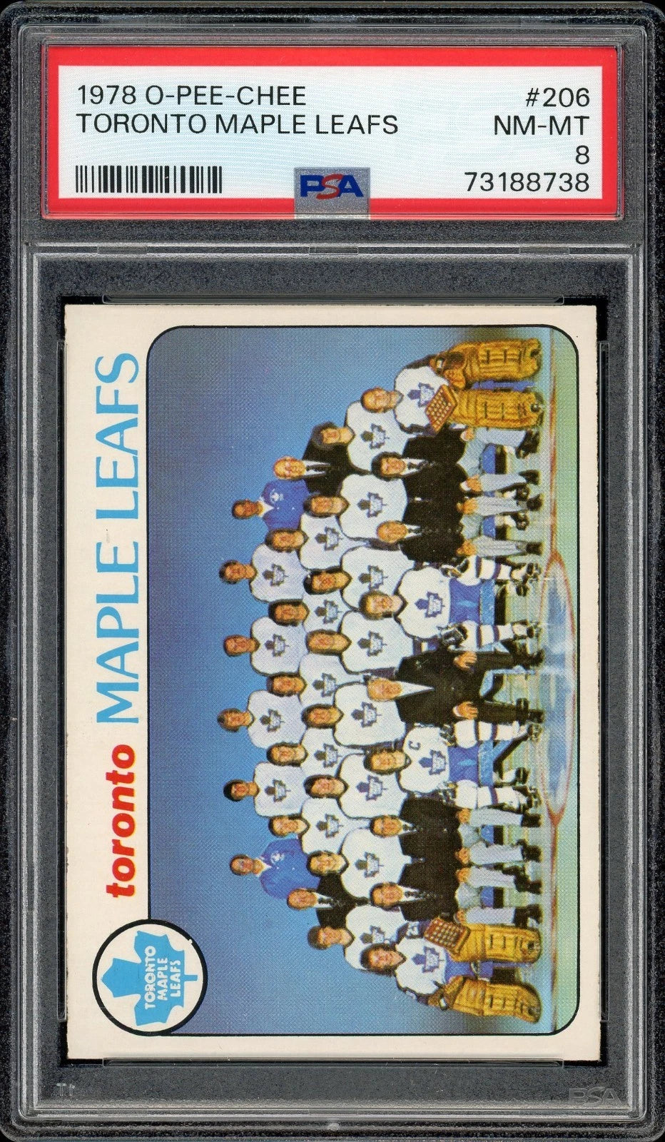 1978 O-Pee-Chee #206 Toronto Maple Leafs PSA 8 NM-MT