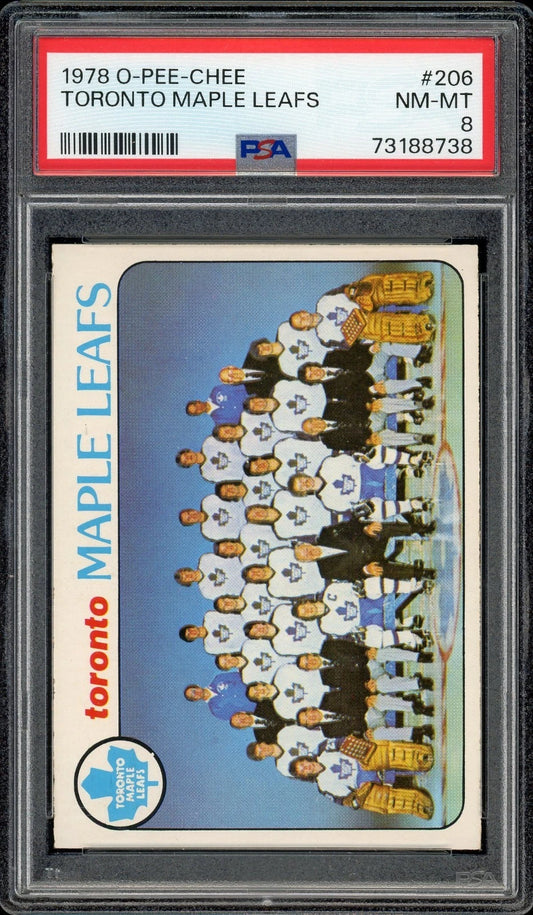 1978 O-Pee-Chee #206 Toronto Maple Leafs PSA 8 NM-MT