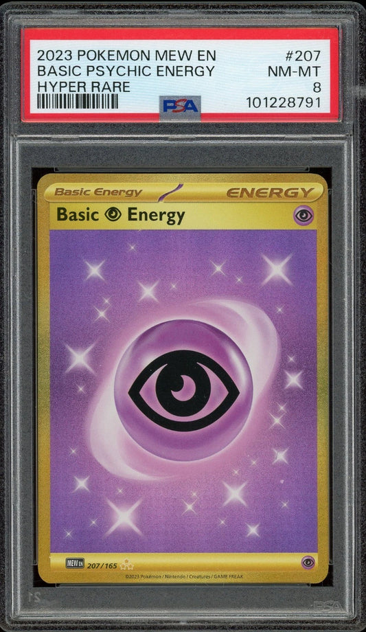 2023 Pokemon Mew EN #207 Basic Psychic Energy Hyper Rare PSA 8 NM-MT