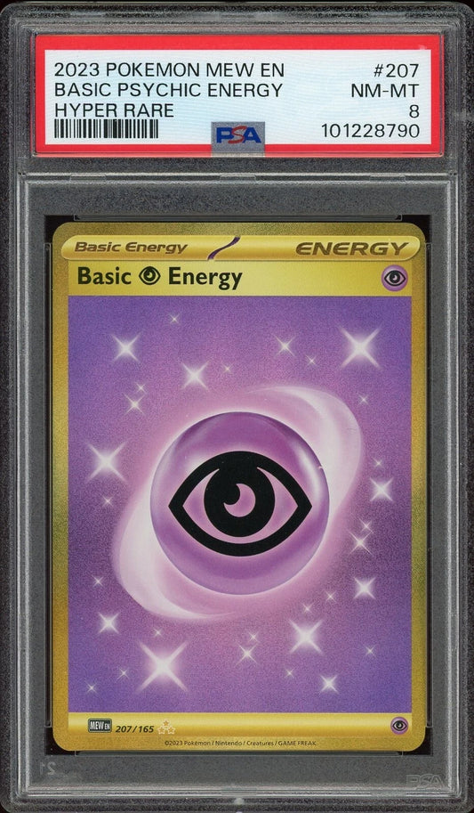 2023 Pokemon Mew EN #207 Basic Psychic Energy Hyper Rare PSA 8 NM-MT
