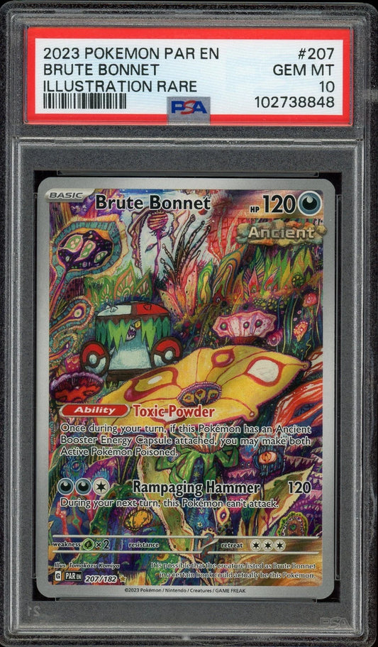 2023 Pokemon Paradox Rift #207 Brute Bonnet Illustration Rare PSA 10 GEM MT