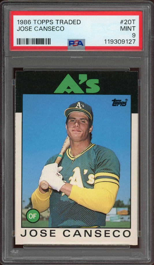 1986 Topps Traded #20T Jose Canseco PSA 9 Mint