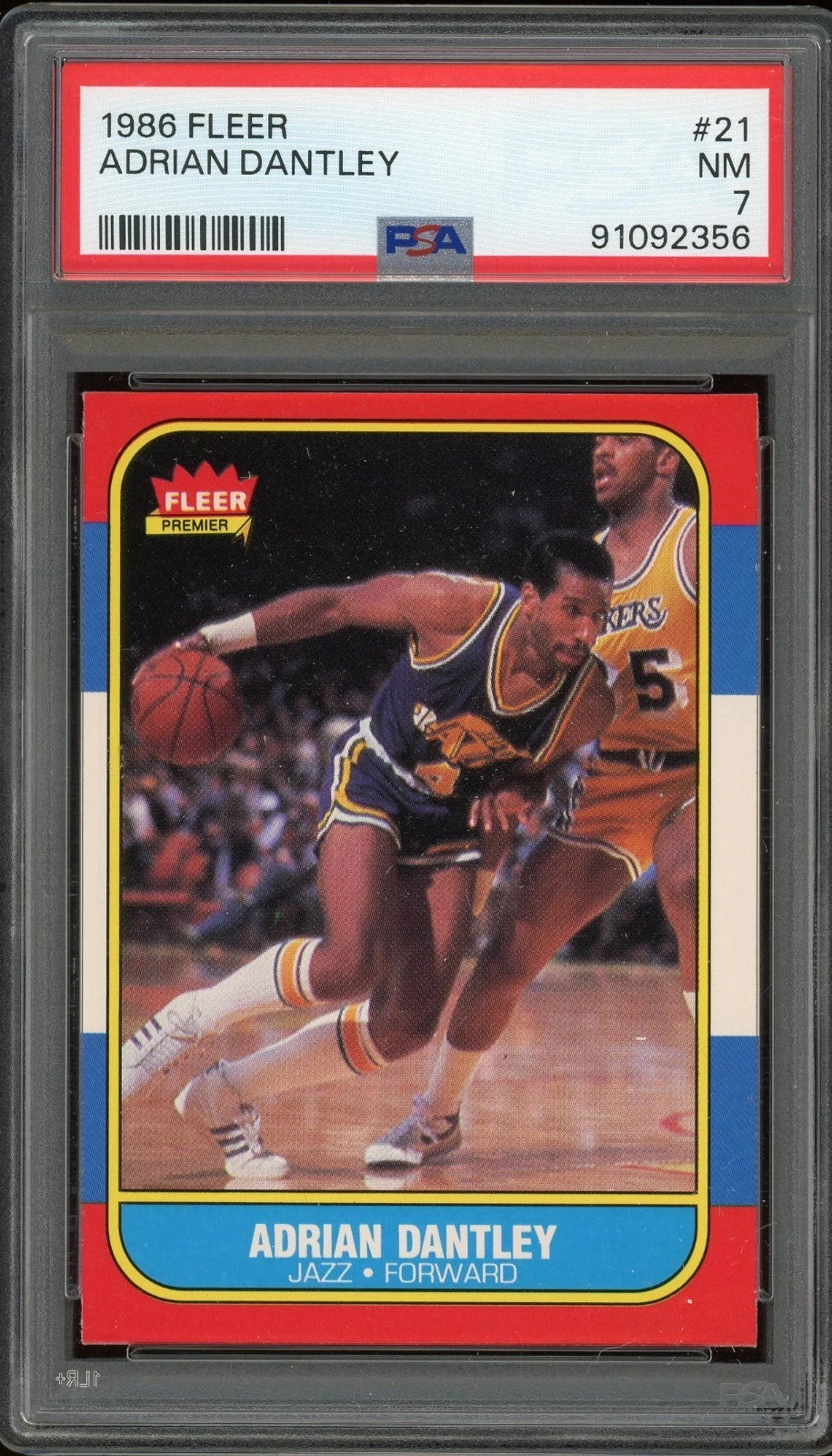 1986 Fleer #21 Adrian Dantley PSA 7 NM