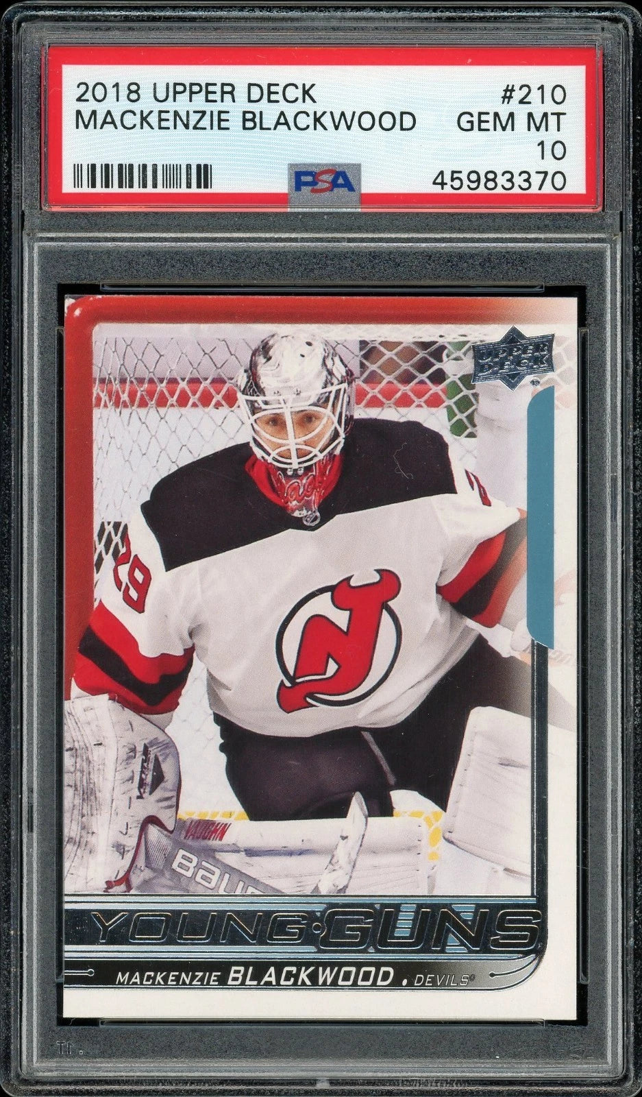 2018 Upper Deck #210 Mackenzie Blackwood PSA 10 GEM MT