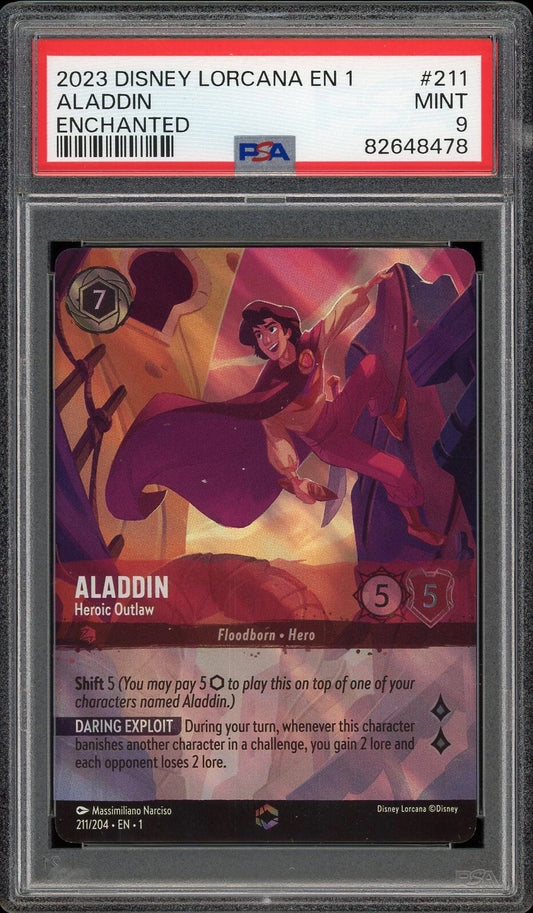 2023 EN 1 The First Chapter #211 Aladdin Heroic Outlaw Enchanted PSA 9 Mint