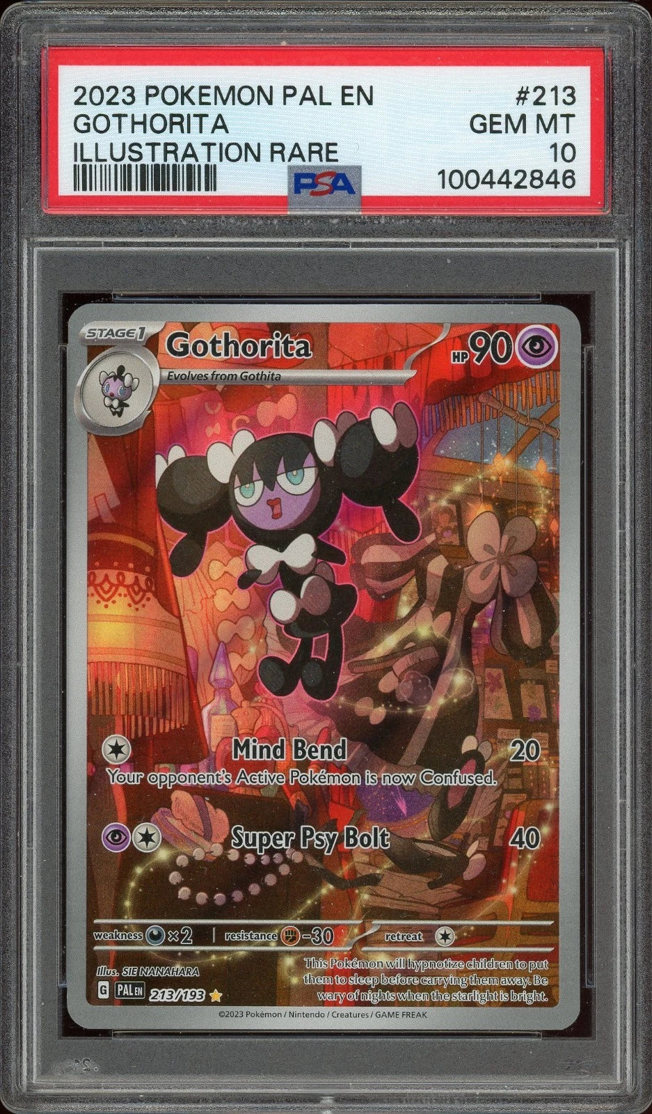 2023 Pokemon Paldea Evolved EN #213 Gothorita Illustration Rare PSA 10 GEM MT