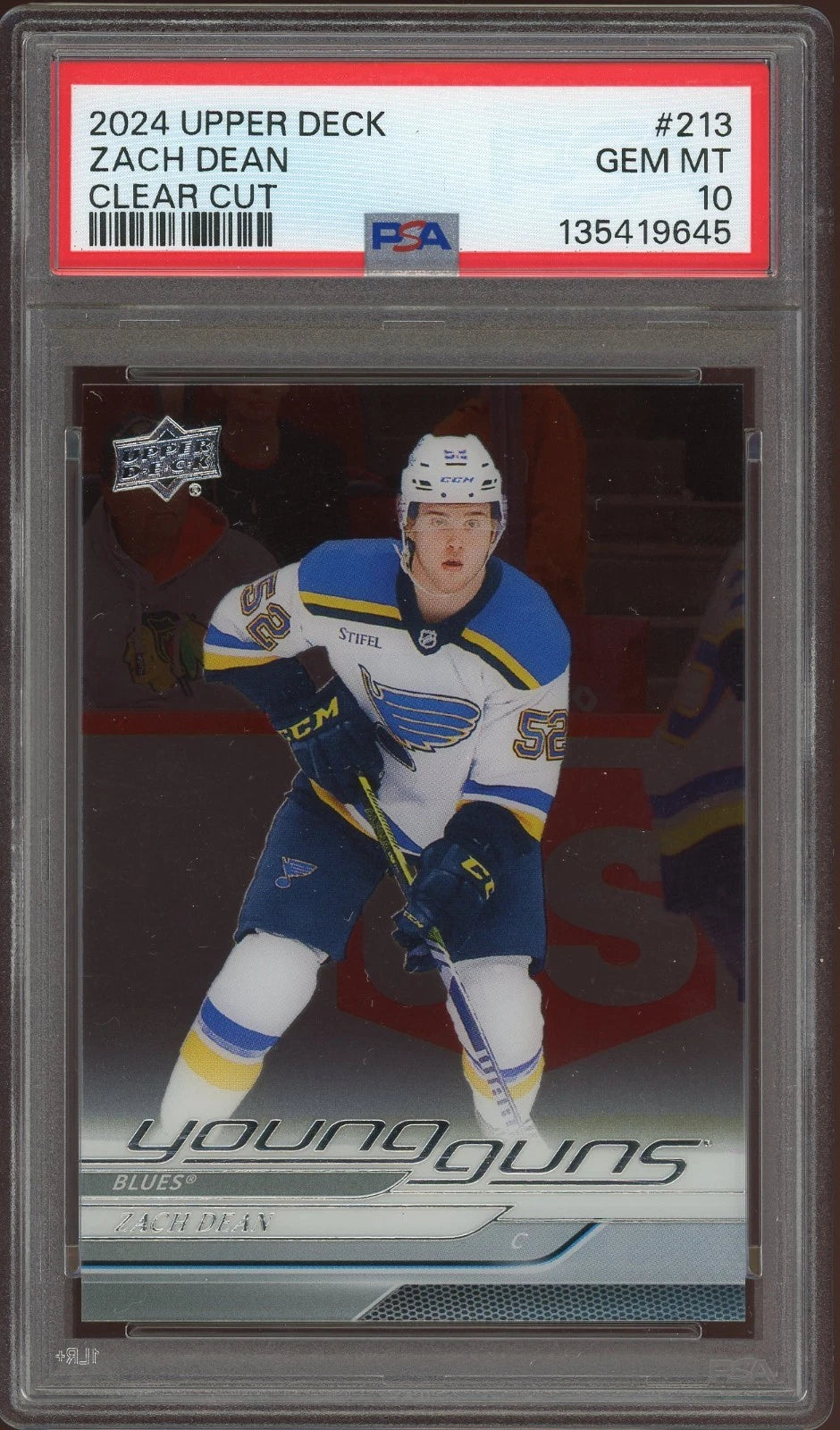 2024 Upper Deck #2113 Zach Dean Clear Cut PSA 10 GEM MT