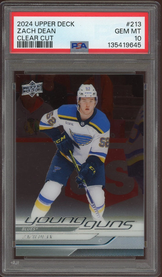 2024 Upper Deck #2113 Zach Dean Clear Cut PSA 10 GEM MT
