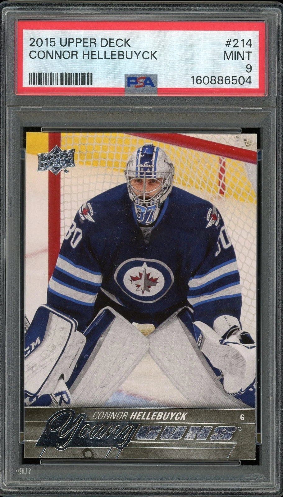 2015 Upper Deck #214 Connor Hellebuyck PSA 9 Mint
