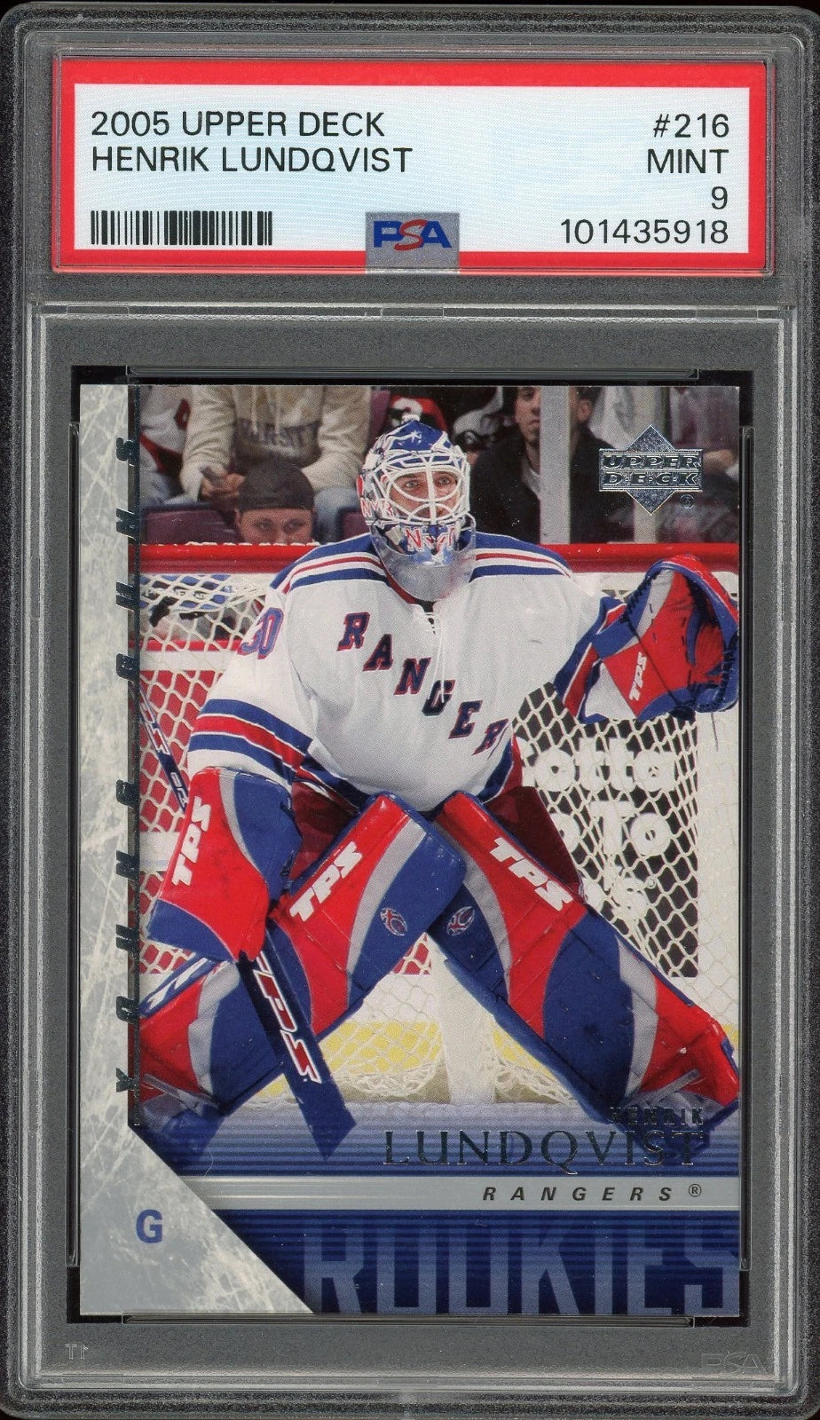 2005 Upper Deck #216 Henrik Lundqvist PSA 9 Mint