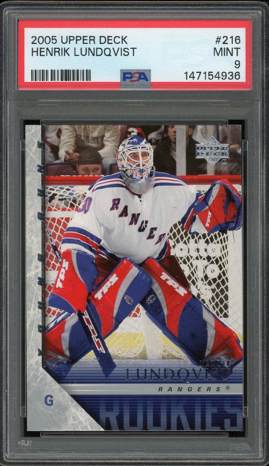 2005 Upper Deck #216 Henrik Lundqvist PSA 9 Mint