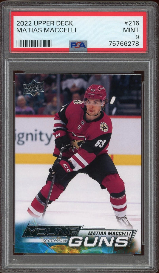 2022 Upper Deck #216 Matias Maccelli PSA 9 Mint
