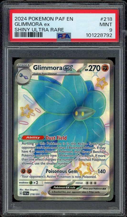 2024 Pokemon PAF EN #218 Glimmora ex Shiny Ultra Rare PSA 9 Mint