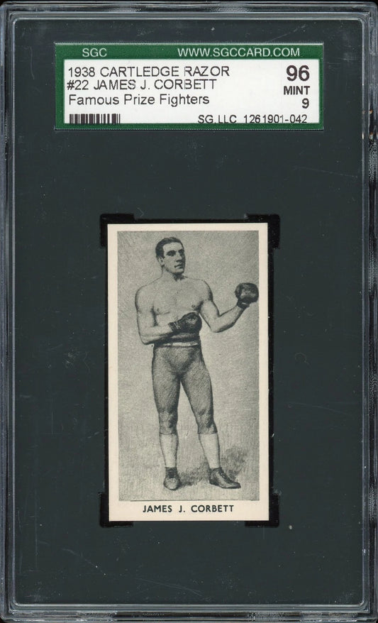 1938 F.C. Cartledge #22 James J. Corbett Famous Prize Fighters SGC 9 Mint