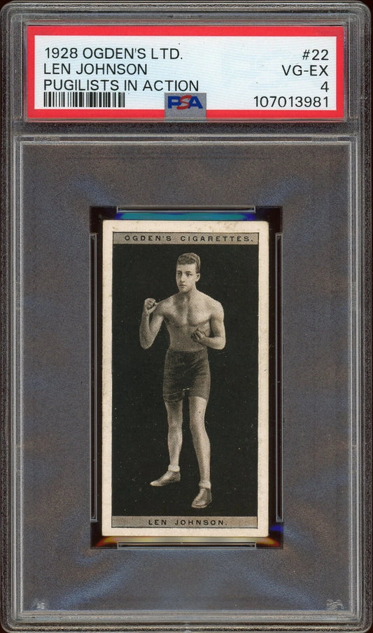 1928 Ogden's LTD #22 Len Johnson Pugilists in Action PSA 4 VG-EX