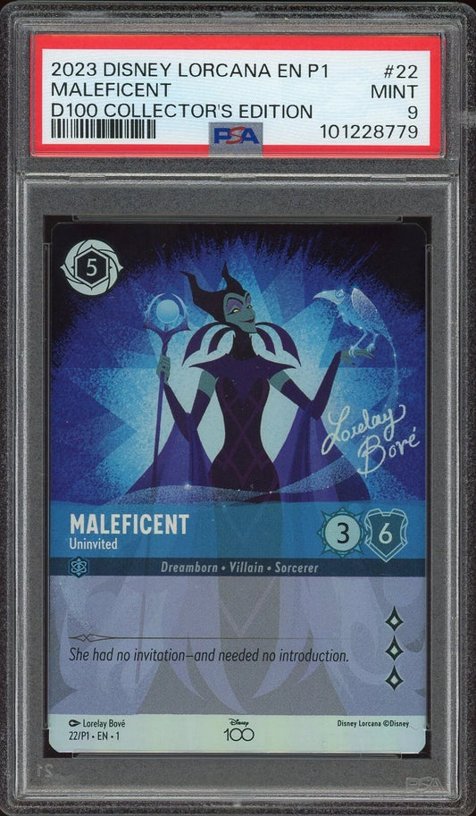 2023 EN P1 #22 Maleficent Uninvited D100 Collector's Edition PSA 9 Mint