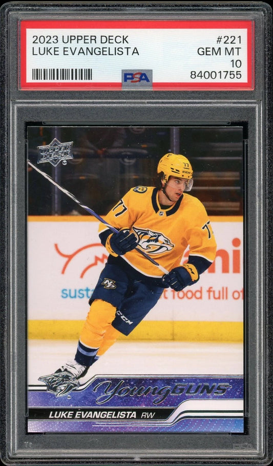 2023 Upper Deck #221 Luke Evangelista PSA 10 GEM MT