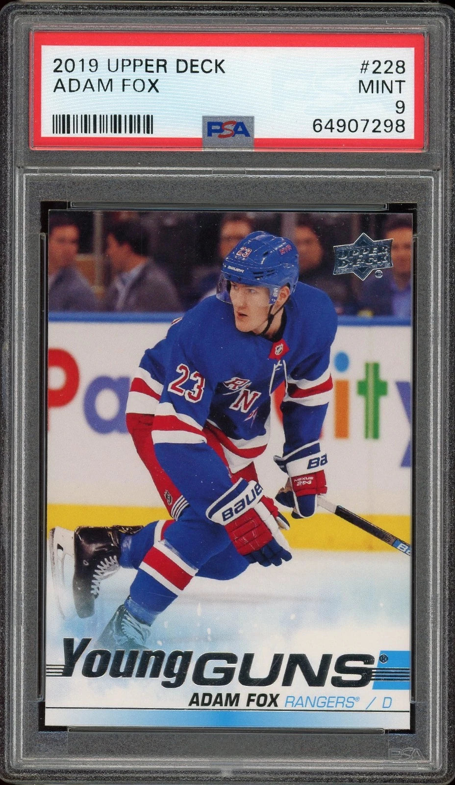 2019 Upper Deck #228 Adam Fox PSA 9 Mint