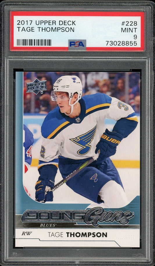 2017 Upper Deck #228 Tage Thompson PSA 9 Mint