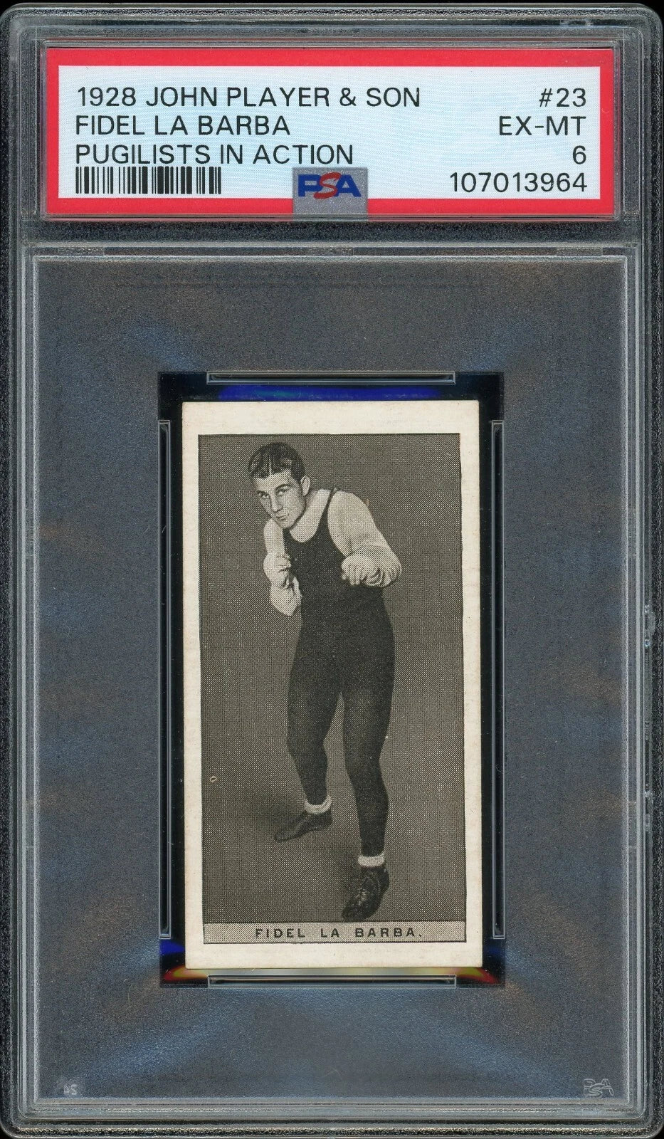 1928 John Player & Son #23 Fidel La Barba Pugilist in Action PSA 6 EX-MT