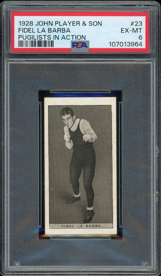 1928 John Player & Son #23 Fidel La Barba Pugilist in Action PSA 6 EX-MT