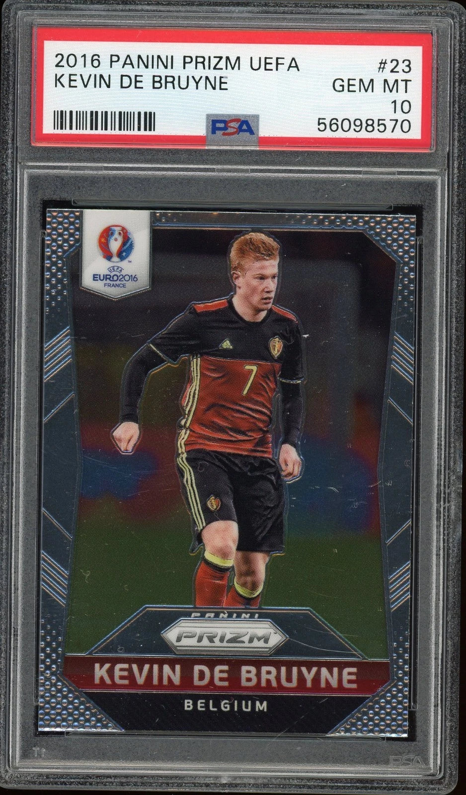 2016 Panini Prizm UEFA #23 Kevin De Bruyne PSA 10 GEM MT
