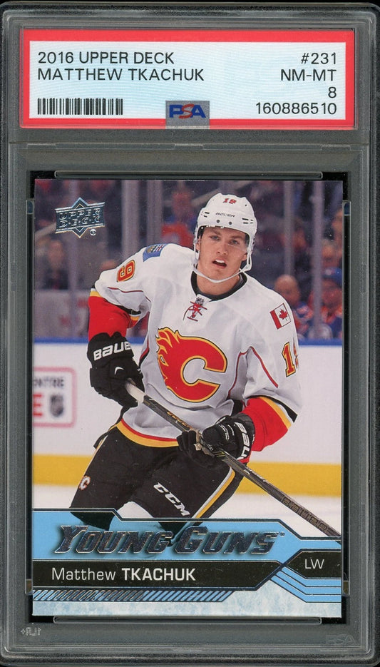 2016 Upper Deck #231 Matthew Tkachuk PSA 8 NM-MT