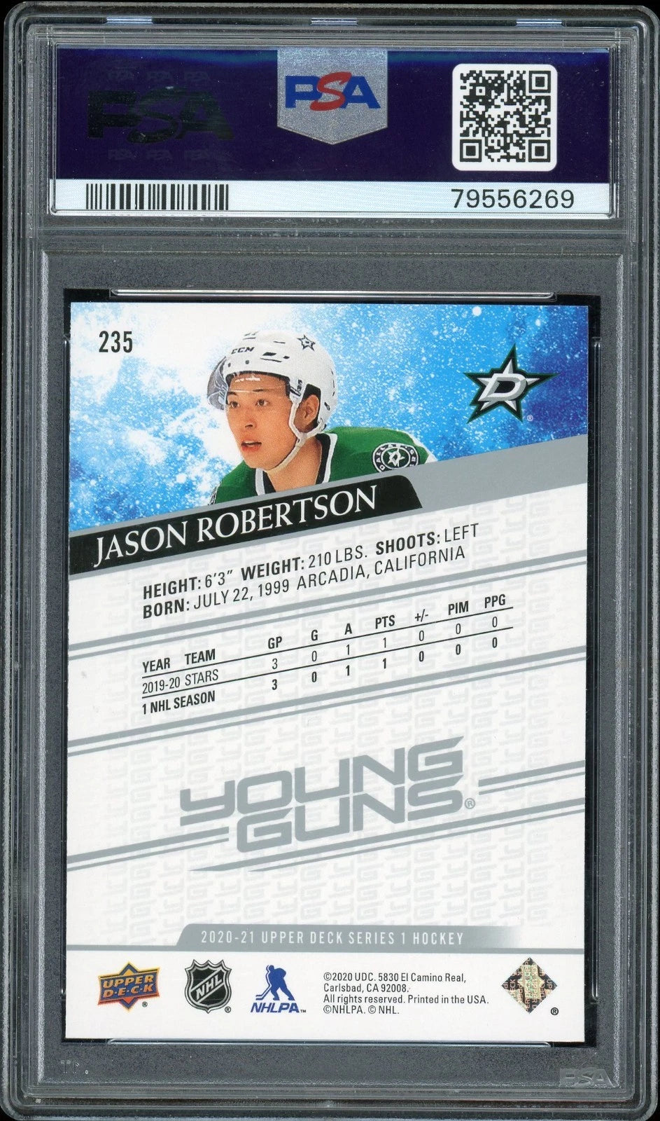 2020 Upper Deck #235 Jason Robertson PSA 9 Mint