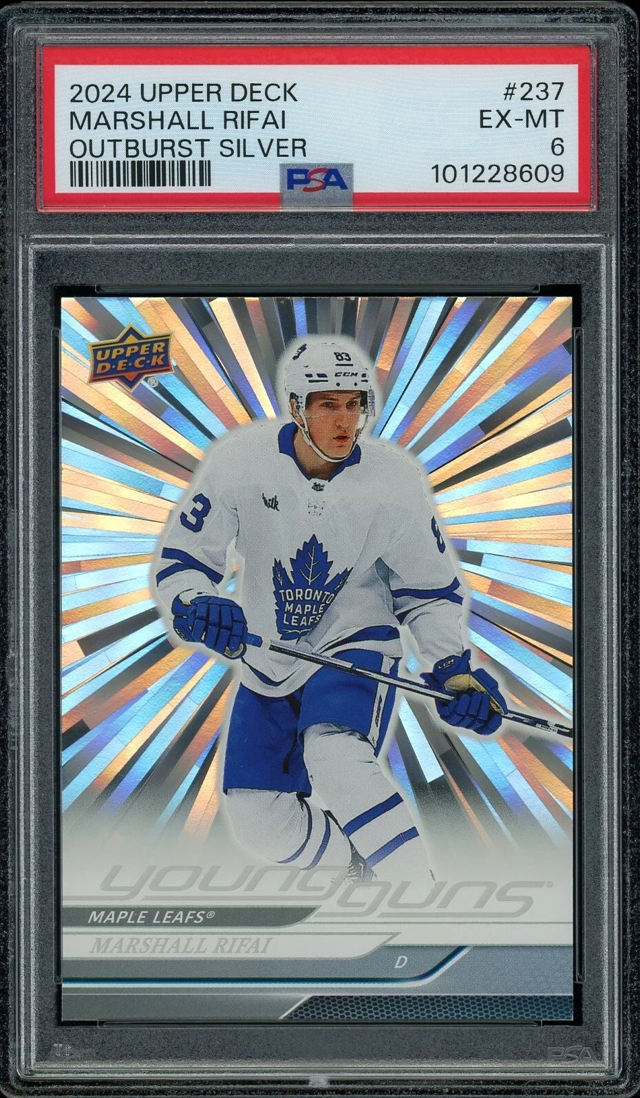 2024 Upper Deck #237 Marshall Rifai Outburst Silver PSA 6 EX-MT