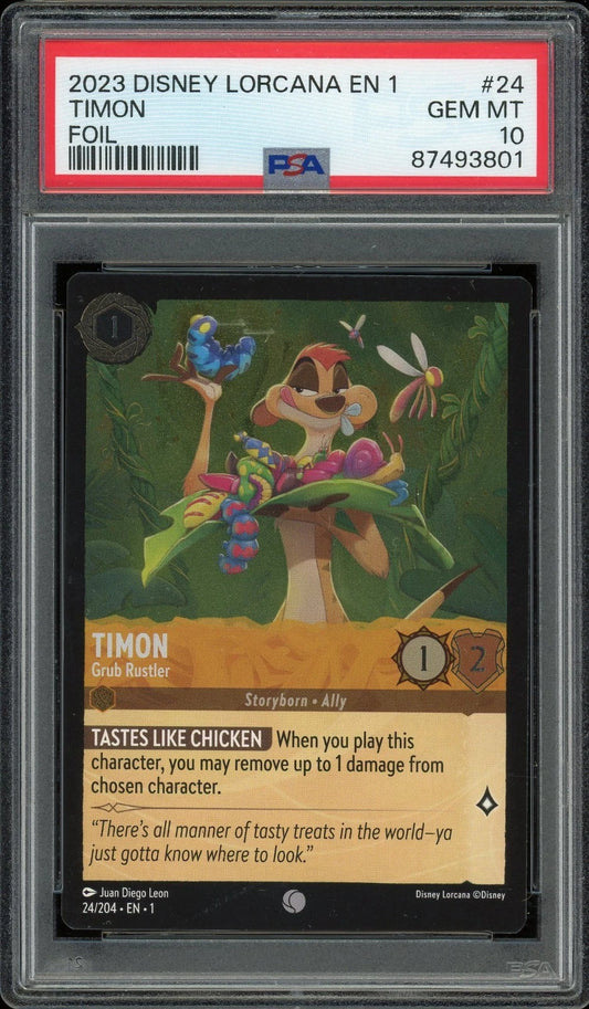 2023 Disney Lorcana EN 1 The First Chapter #24 Timon Foil PSA 10