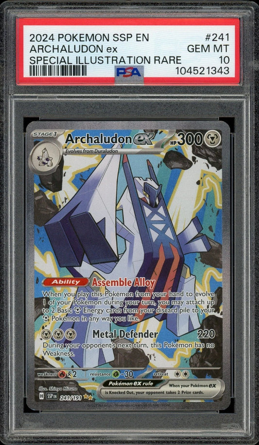 2024 Pokemon Surging Sparks SSP #241 Archaludon ex Special Illustration Rare PSA 10 GEM MT