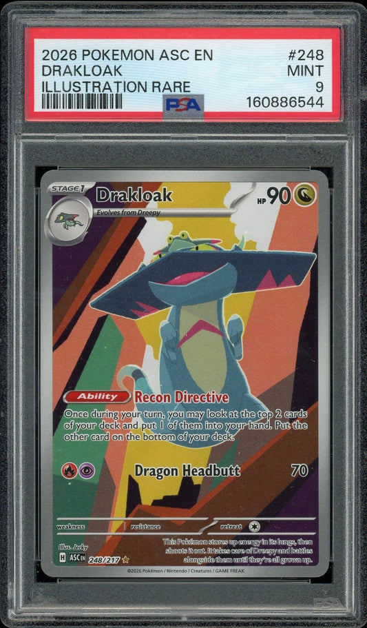 2026 Pokemon Ascended Heroes EN #248 Drakloak Illustration Rare PSA 9 Mint