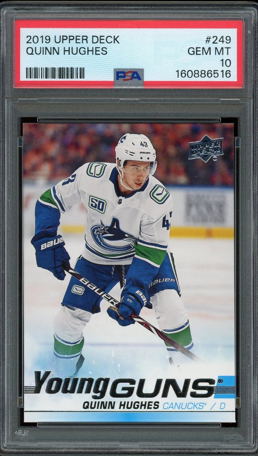2019 Upper Deck #249 Quinn Hughes PSA 10 GEM MT