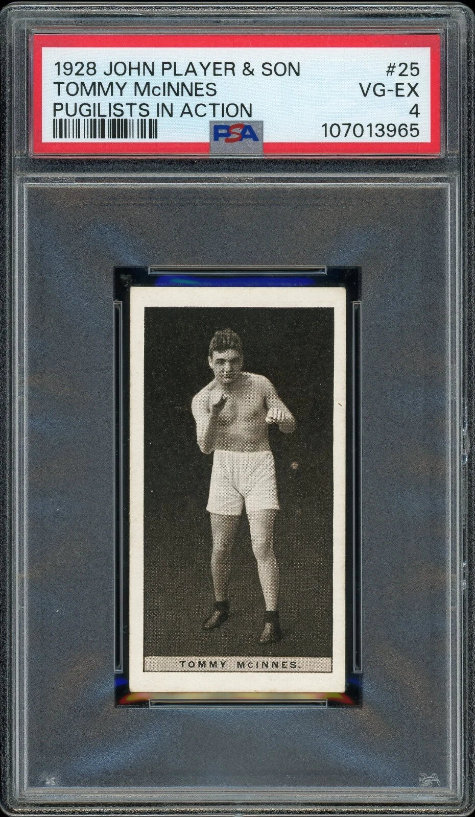 1928 John Player & Son #25 Tommy McInnes Pugilists in Action PSA 4 VG-EX
