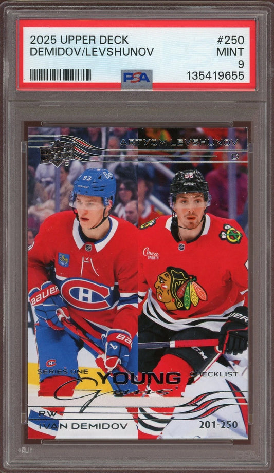 2025 Upper Deck #250 Demidov / Levshunov PSA 9 Mint