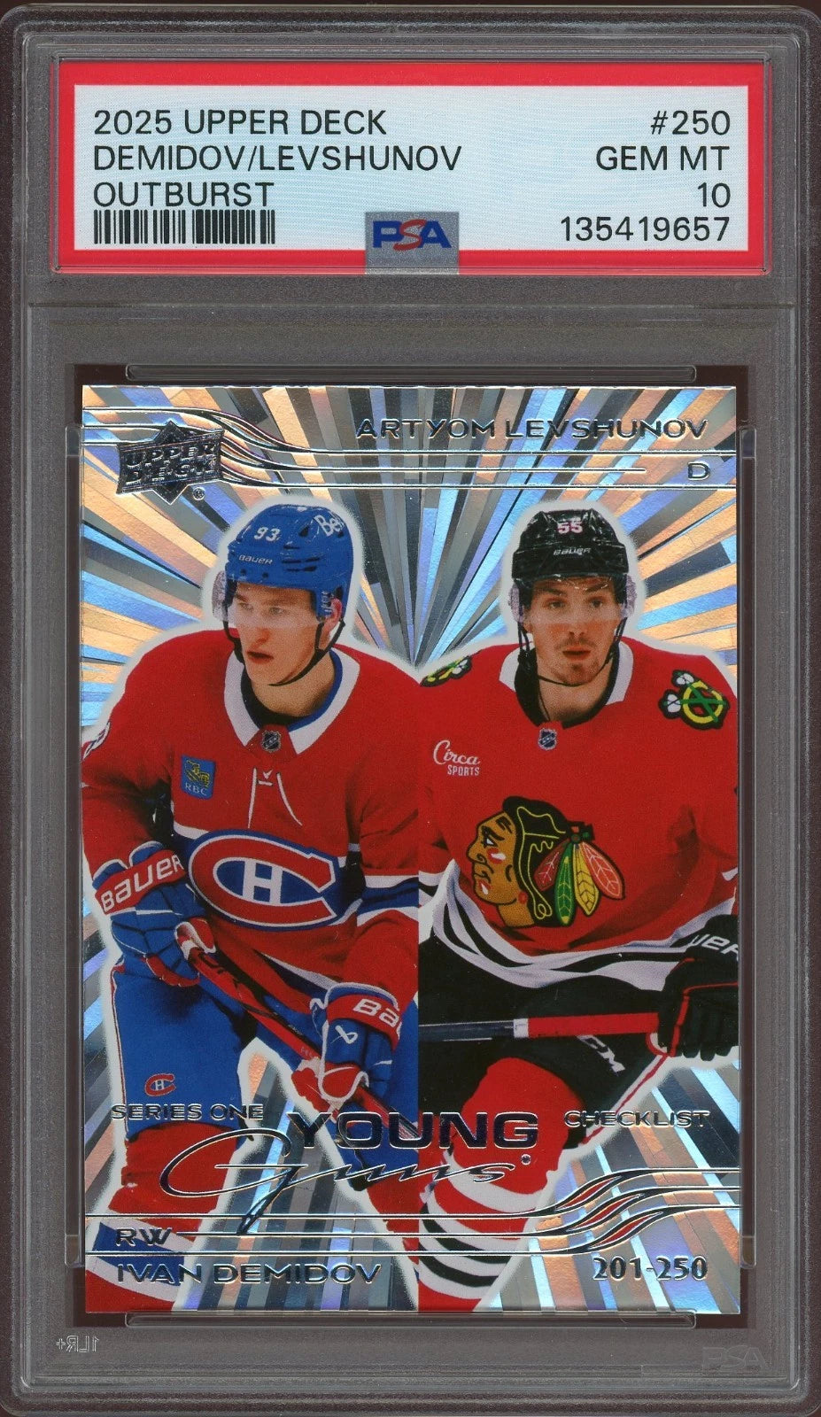 2025 Upper Deck #250 Demidov / Levshunov PSA 10 GEM MT