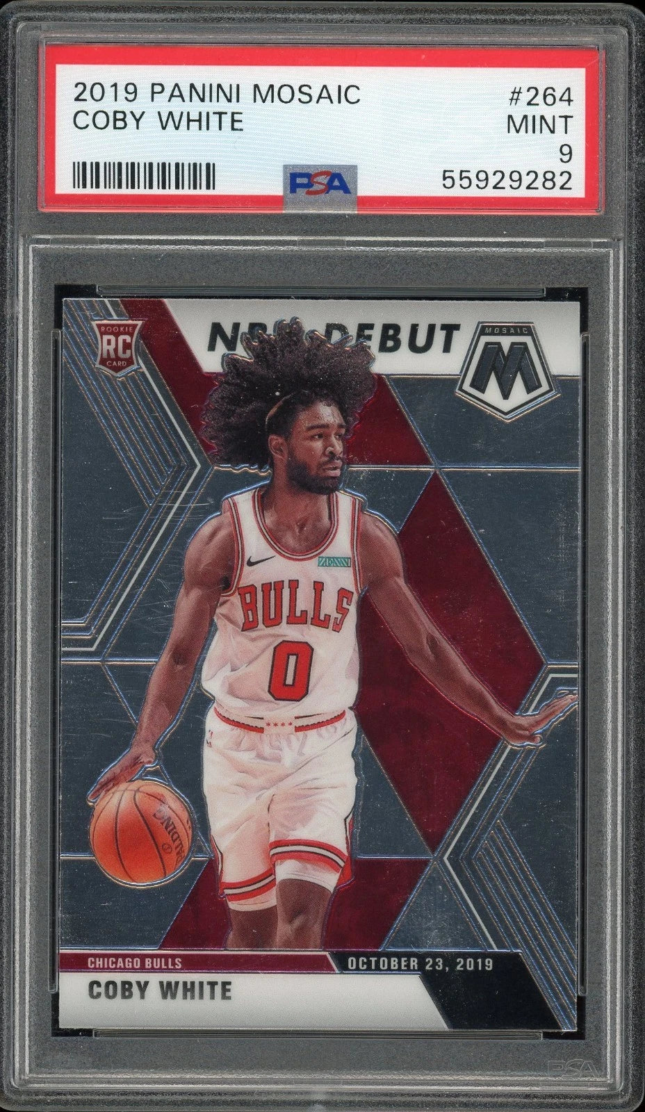 2019 Panini Mosaic #264 Coby White PSA 9 Mint