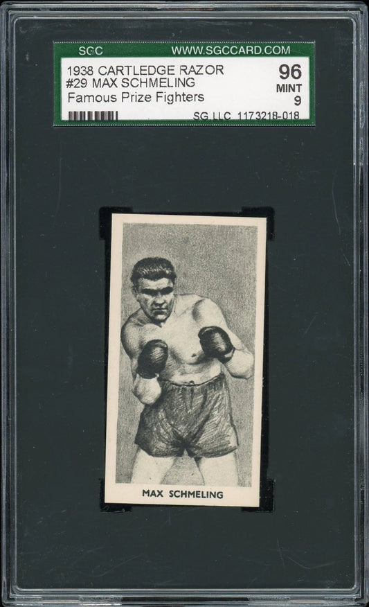 1938 F.C. Cartledge #29 Max Schmeling Famous Prize Fighters SGC 9 Mint