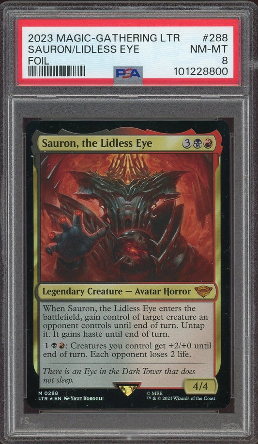 2023 Lord of the Rings #288 Sauron, the Lidless Eye Foil PSA 8 NM-MT
