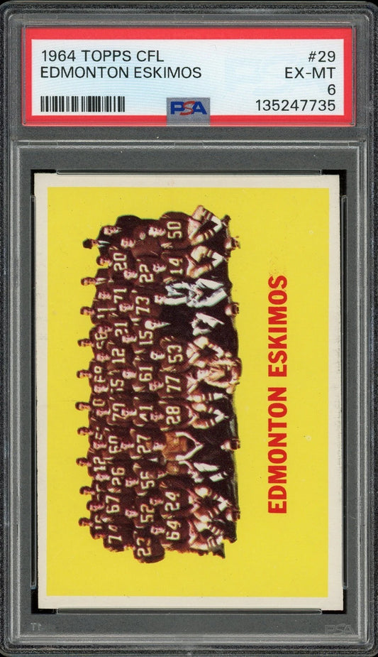 1964 Topps CFL #29 Edmonton Eskimos PSA 6 EX-MT