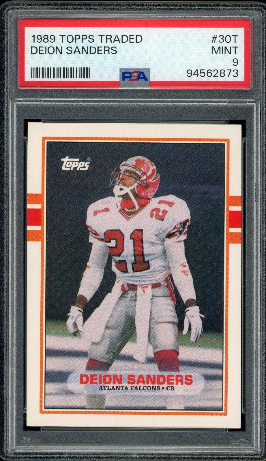 1989 Topps Traded Deion Sanders #30T PSA 9 Mint