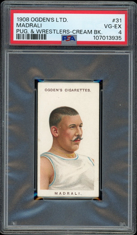 1908 Ogden's LTD #31 Madrali Pugilists & Wrestlers Cream Back PSA 4 VG-EX