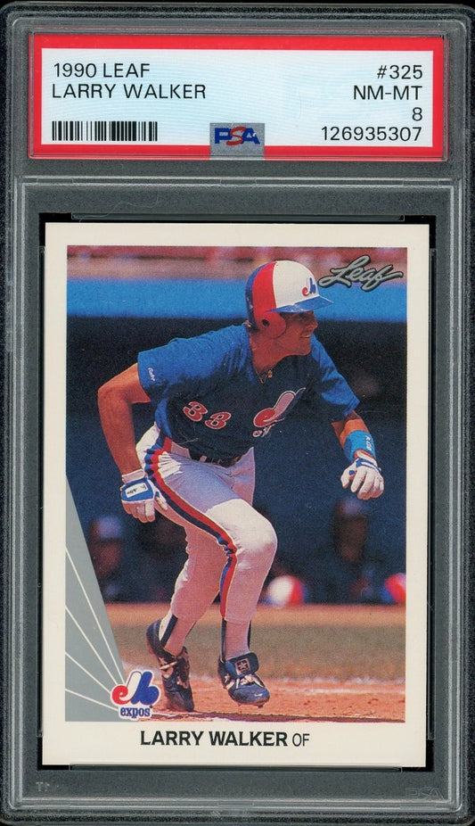 1990 Leaf #325 Larry Walker PSA 8 NM-MT