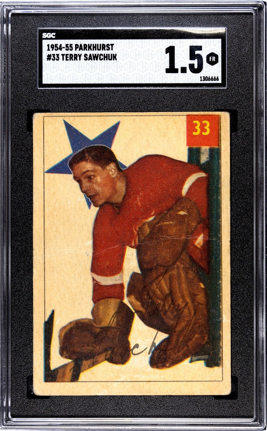 1954 Parkhurst #33 Terry Sawchuk SGC 1.5 Fair