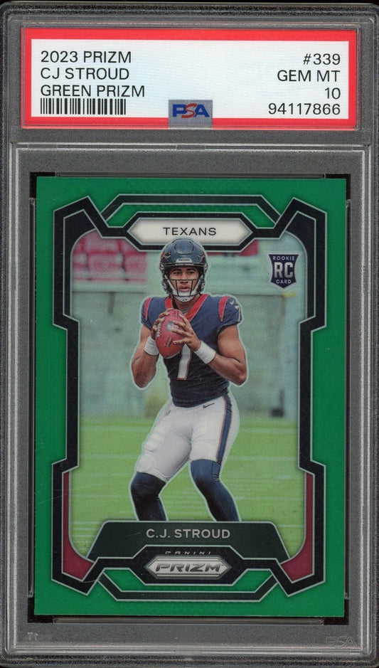 2023 Prizm #339 CJ Stroud Green Prizm PSA 10 GEM MT