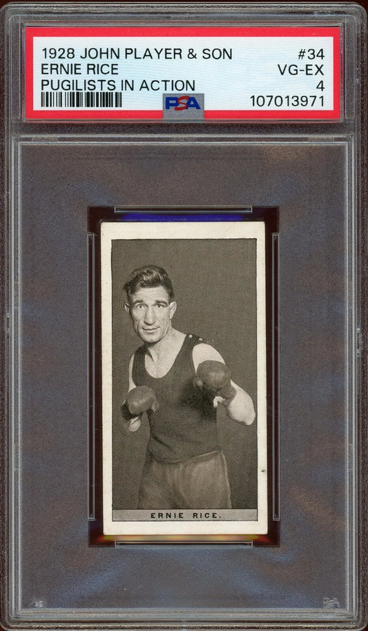 1928 John Player & Son #34 Ernie Rice Pugilists in Action PSA 4 VG-EX