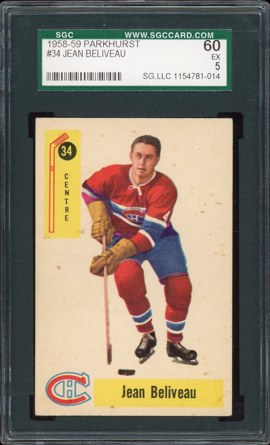 1958 Parkhurst #34 Jean Beliveau SGC 5 EX