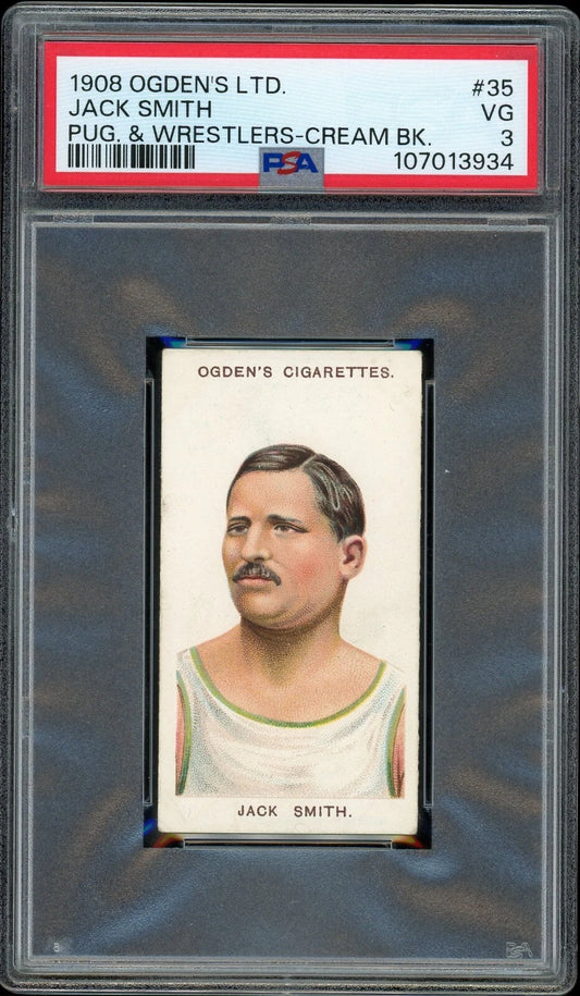 1908 Ogden's LTD #35 Jack Smith Pugilists & Wrestlers Cream Back PSA 3 VG